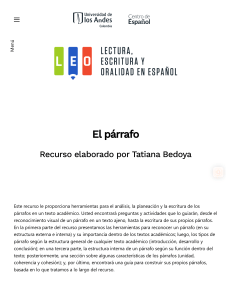 Gu&iacute;a para el an&aacute;lisis y construcci&oacute;n de p&aacute;rrafos acad&eacute;micos