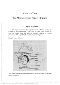 The Mechanism of Speech Sounds: Organs & Airstream