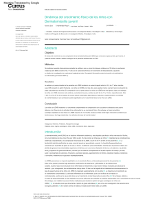 Crecimiento f&iacute;sico en ni&ntilde;os con dermatomiositis juvenil