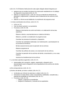 Estructura y Funciones del Sistema Archiv&iacute;stico (LGA)