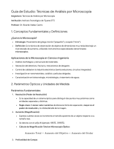 Gu&iacute;a de Estudio: T&eacute;cnicas de An&aacute;lisis por Microscop&iacute;a