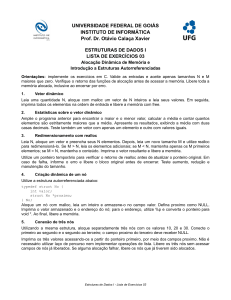 Estruturas de Dados I - Exerc&iacute;cios 03
