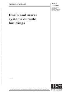 BS EN 752:2008 Drain and Sewer Systems Outside Buildings