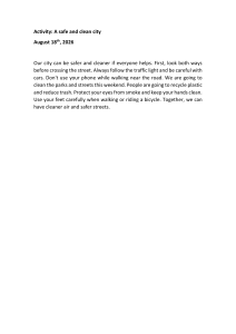 A Safe and Clean City Activity Worksheet