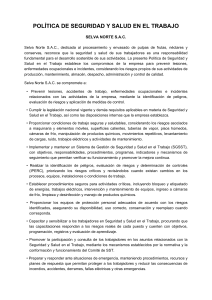 Pol&iacute;tica de Seguridad y Salud en el Trabajo - Selva Norte S.A.C.