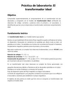 Pr&aacute;ctica de laboratorio: El transformador ideal