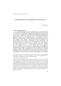 Contributions to Celtiberian Etymology II - Palaeohispanica 2006