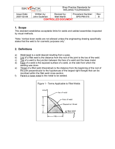Welding Tolerances Shop Practice Standards