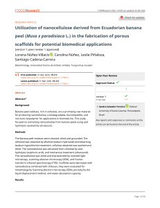 Nanocellulose from Banana Peel for Biomedical Scaffolds