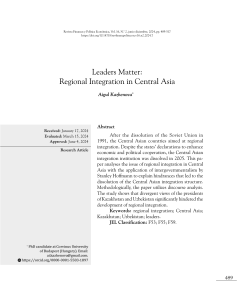 Leaders Matter: Regional Integration in Central Asia