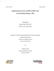 AASHTO LRFD Code Implementation in Pile Geotechnical Design