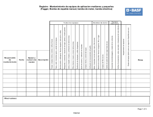 Mantenimiento de Equipos de Aplicaci&oacute;n - Registro de Mantenimiento