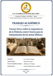 Importancia de la Historia para la interpretaci&oacute;n b&iacute;blica | Ensayo acad&eacute;mico