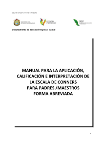Manual de la Escala de Conners para Padres y Maestros