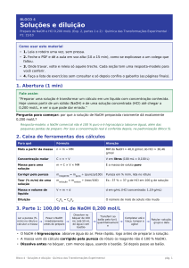 Preparo de NaOH e HCl 0,200 mol/L