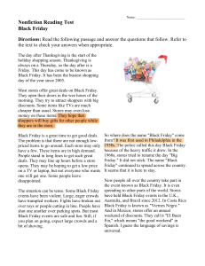 Black Friday Nonfiction Reading Test