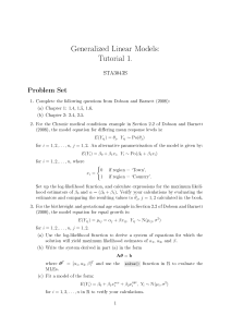 Generalized Linear Models Tutorial 1 Problem Set STA3043S