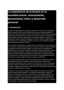 La importancia de la lectura en la sociedad actual