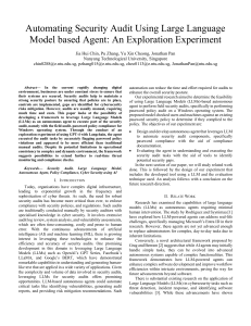 Chin et al., Automating Security Audit Using an LLM-based Agent (arXiv, free PDF)